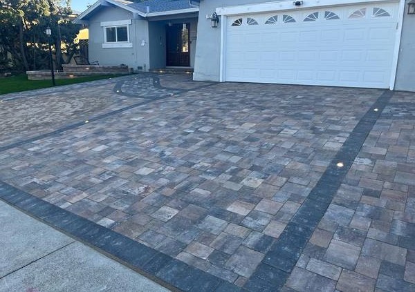 This a driveway done by our driveway pavers for one our clients in Brooklyn NYC. It was done in Spring 2017. It has a darker aesthetic to it.