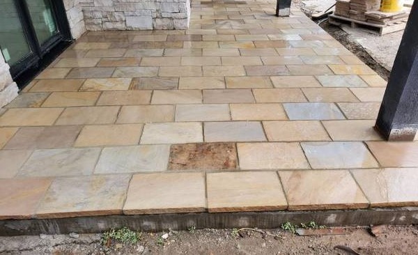 This is a brick pavers nyc project for one of our clients in Brooklyn, NY. The color is light brown. This image was taken in 2018.