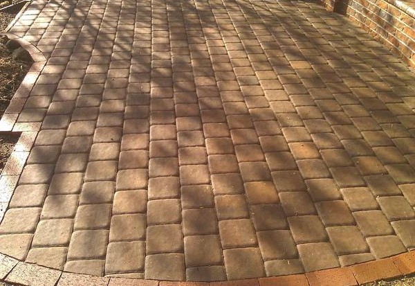 This image is a brick pavers nyc project in Brooklyn. The color is dark brown. This image was taken in 2015