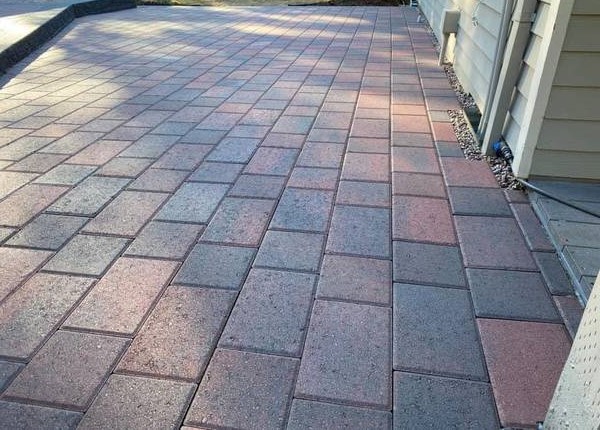 This is a brick pavers NYC project in Brooklyn. The brick pavers color is red and gray. This image was taken in 2018.